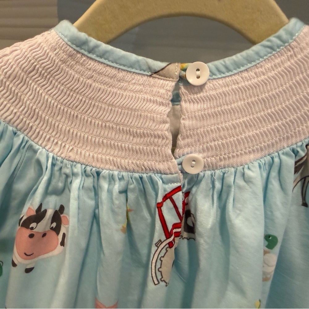 Lil Cactus Smocked Farm Animal Dress | Size 2T - Picture 4 of 6